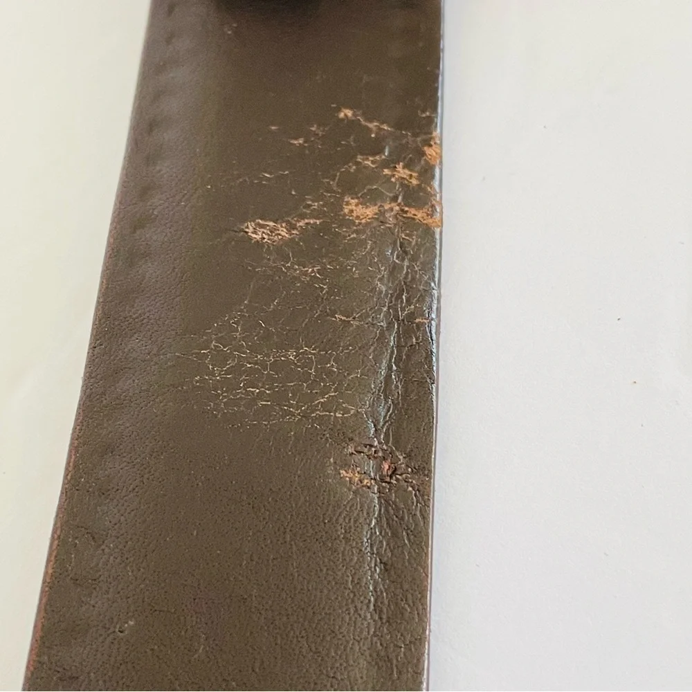 Vera Pelle Belt Men’s 451/35 Brown‎ Leather Gold Buckle Hand Made In Italy 41”